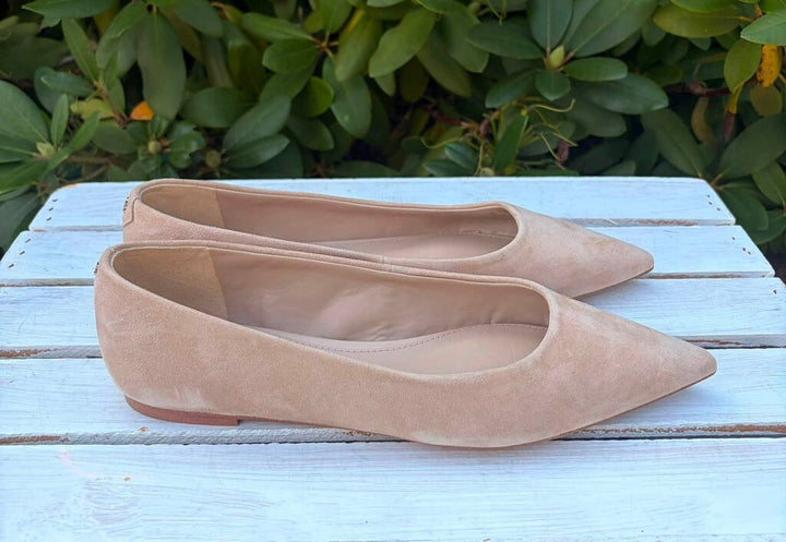 Sam Edelman Wanda Pointed Toe Flats In Cappuccino Suede - Size 8 (Retails For $100)