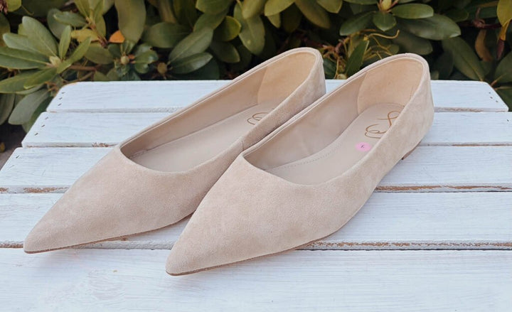 Sam Edelman Wanda Pointed Toe Flats In Cappuccino Suede - Size 8 (Retails For $100)