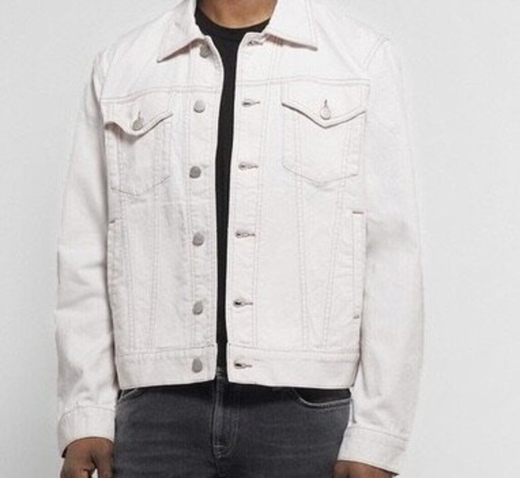 Club Monaco Stretch-Denim Trucker Jacket - Size Medium