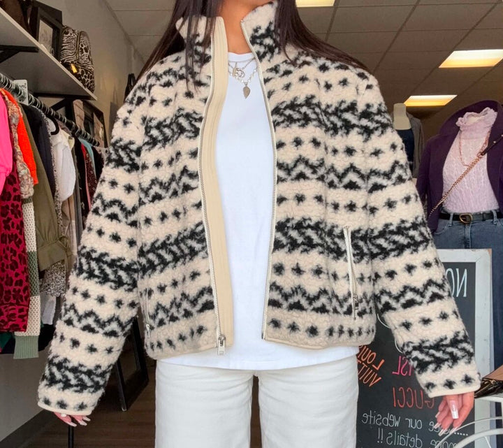 J Crew Sherpa Zip Jacket - Size Small