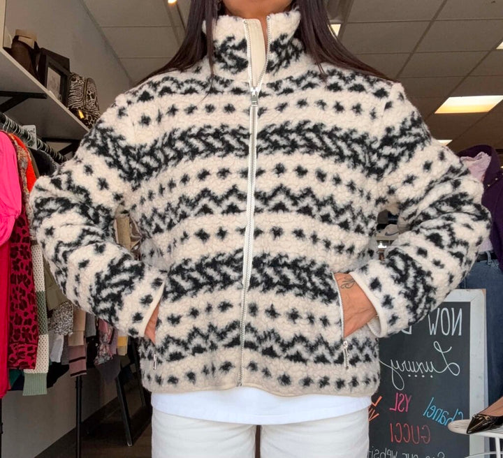 J Crew Sherpa Zip Jacket - Size Small