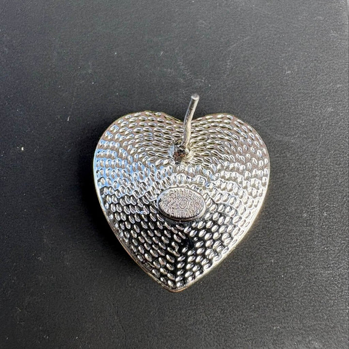 Chanel CC Heart Stud Earrings