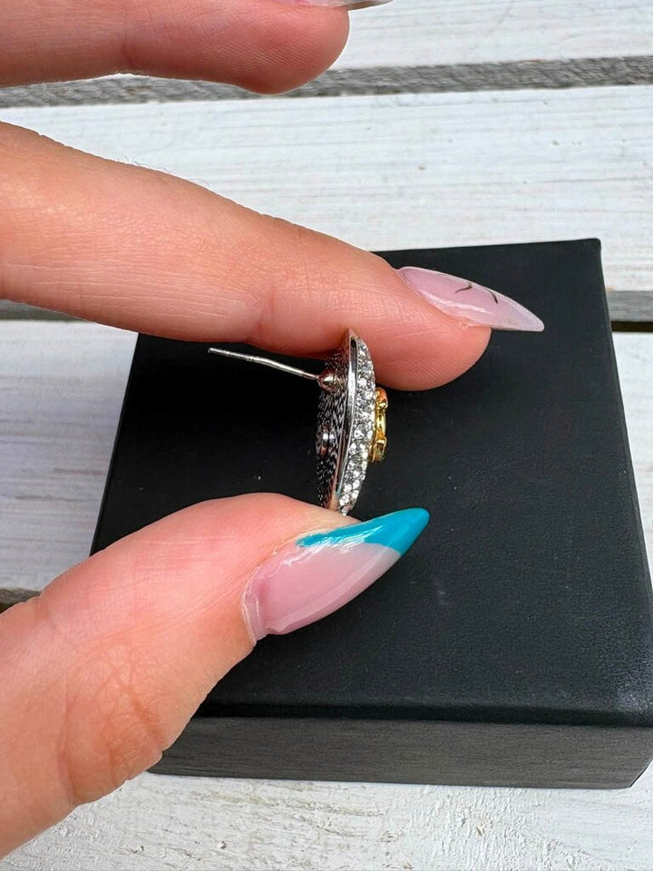 Chanel CC Heart Stud Earrings
