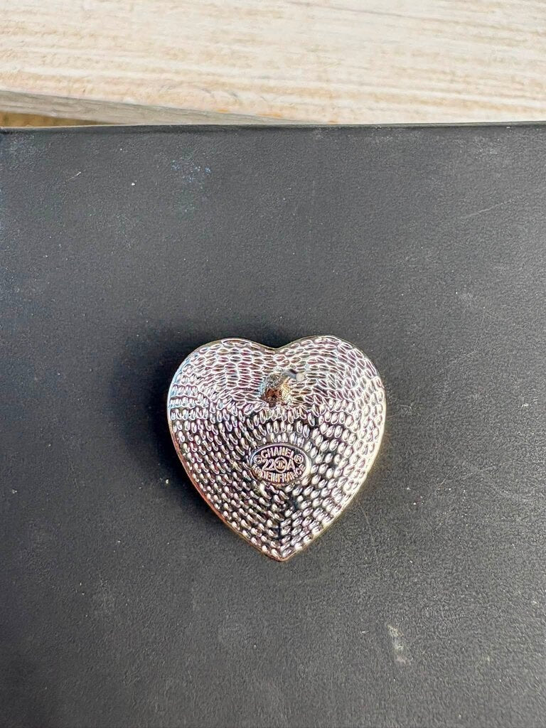 Chanel CC Heart Stud Earrings