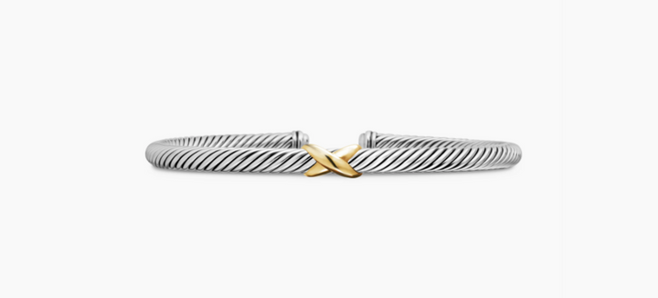David Yurman X Classic Cable Station Bracelet - Size XL (Retails for $675)