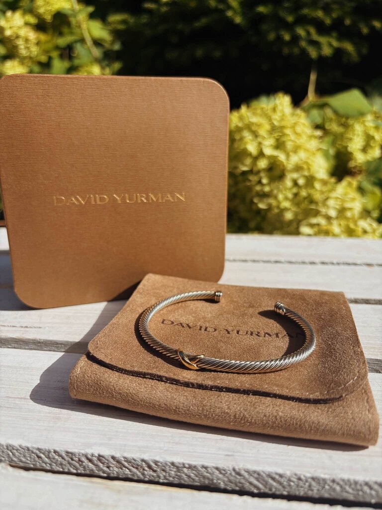 David Yurman X Classic Cable Station Bracelet - Size XL (Retails for $675)