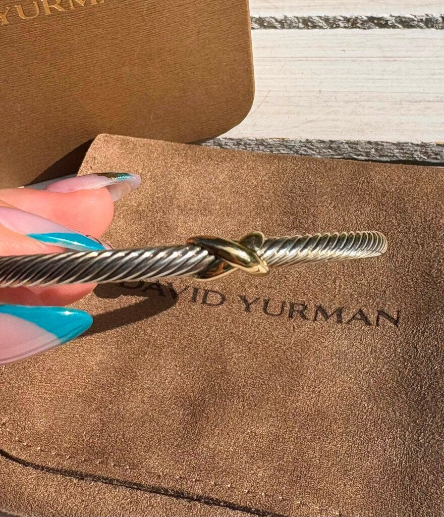 David Yurman X Classic Cable Station Bracelet - Size XL (Retails for $675)