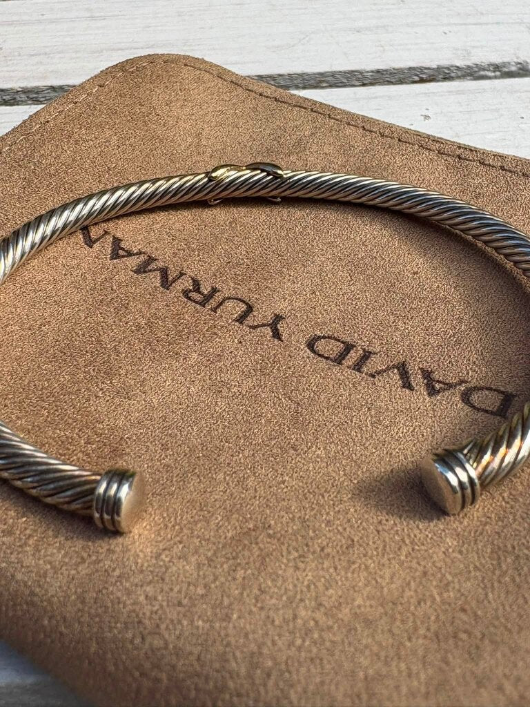David Yurman X Classic Cable Station Bracelet - Size XL (Retails for $675)