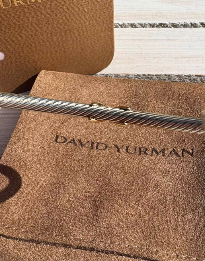 David Yurman X Classic Cable Station Bracelet - Size XL (Retails for $675)