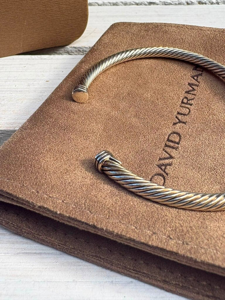 David Yurman X Classic Cable Station Bracelet - Size XL (Retails for $675)