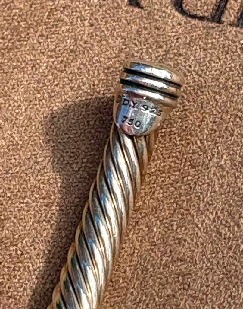 David Yurman X Classic Cable Station Bracelet - Size XL (Retails for $675)