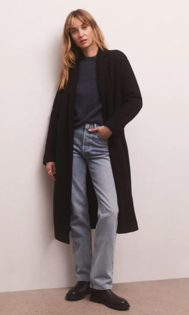 Z Supply Mason Knit Coat in Black (Retails For $199) - Size Medium