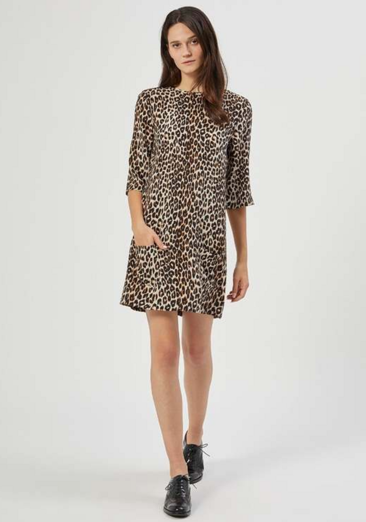 Equipment Aubrey Silk Dress in Leopard (Retails For $262) - Size Medium