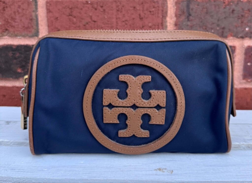 Tory Burch Embossed Nylon Cosmetic Pouch