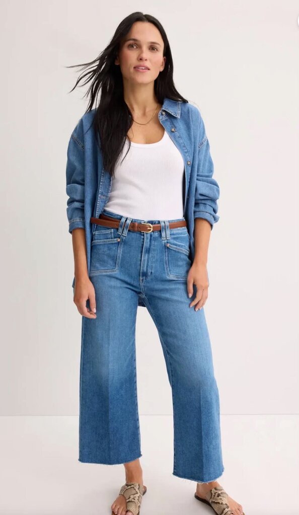 Paige Anessa High-Rise Wide Leg Jeans - Size 26