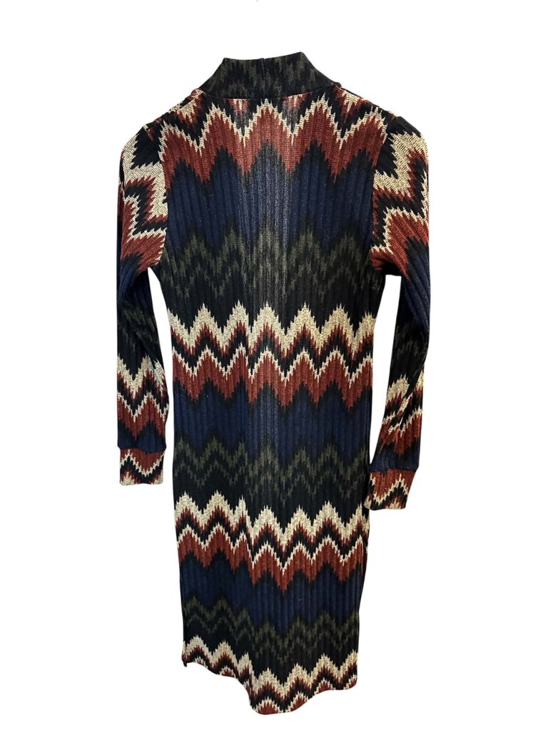 Veronica M Chevron Cardigan Duster Sweater - Size XS