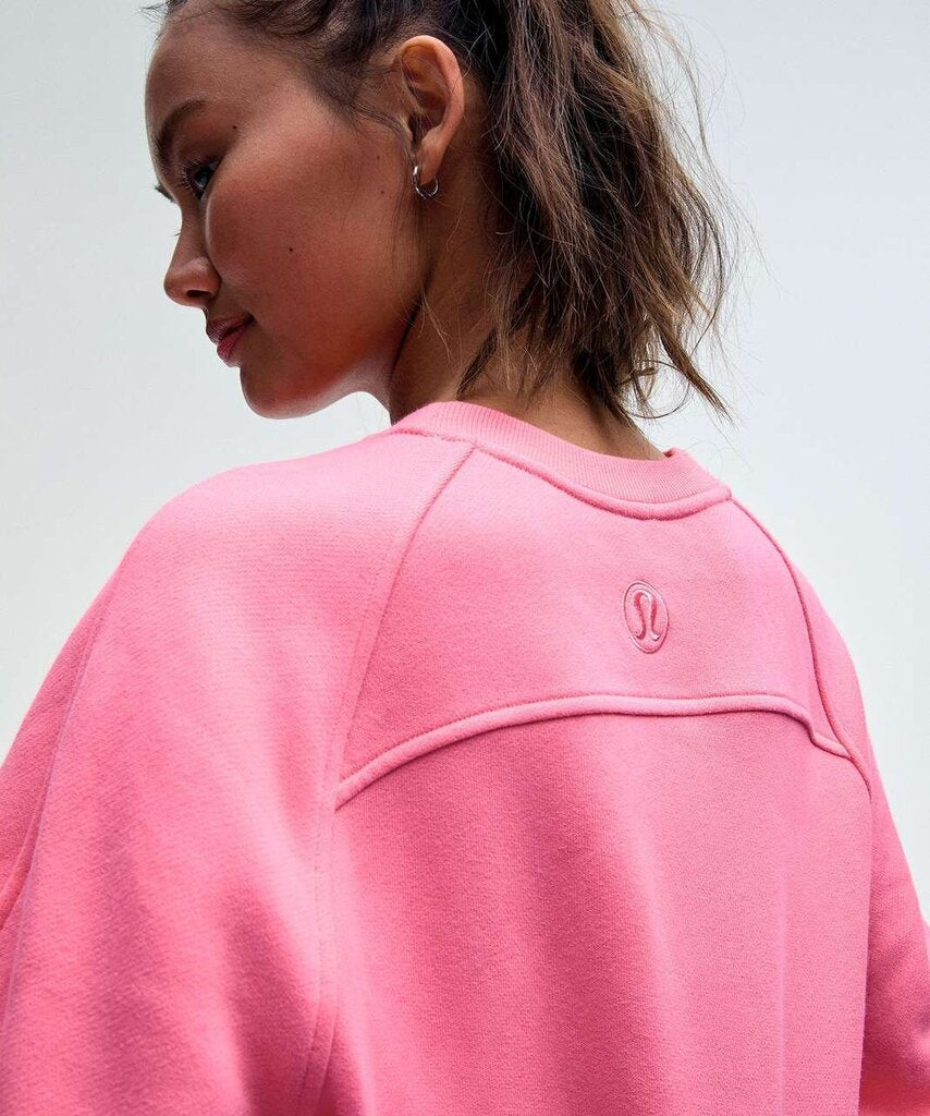 Lululemon Scuba Oversized Wordmark Pullover in Sakura Pink - Size Medium