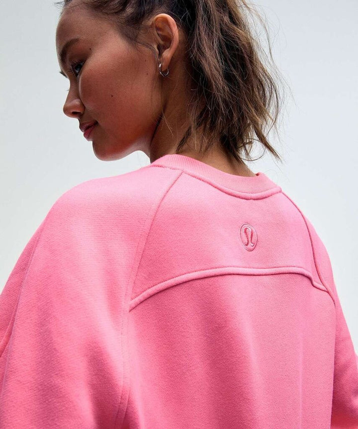 Lululemon Scuba Oversized Wordmark Pullover in Sakura Pink - Size Medium