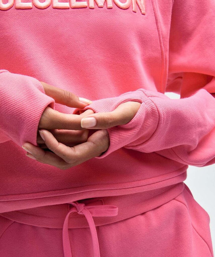 Lululemon Scuba Oversized Wordmark Pullover in Sakura Pink - Size Medium