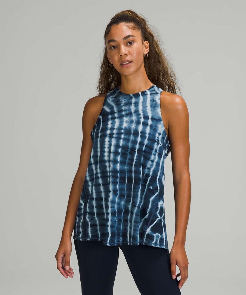 Lululemon All Tied Up Tank Top in Shibori Square Ocean Air True Navy - Size Small