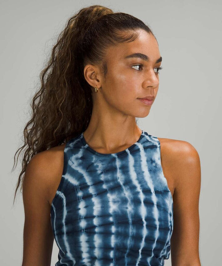 Lululemon All Tied Up Tank Top in Shibori Square Ocean Air True Navy - Size Small