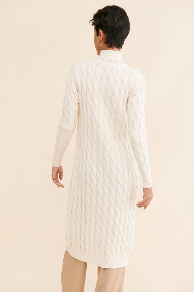 Ollari Extra-Long Cable Cardigan Sweater in Ivory - Size Small (Retails for $148)