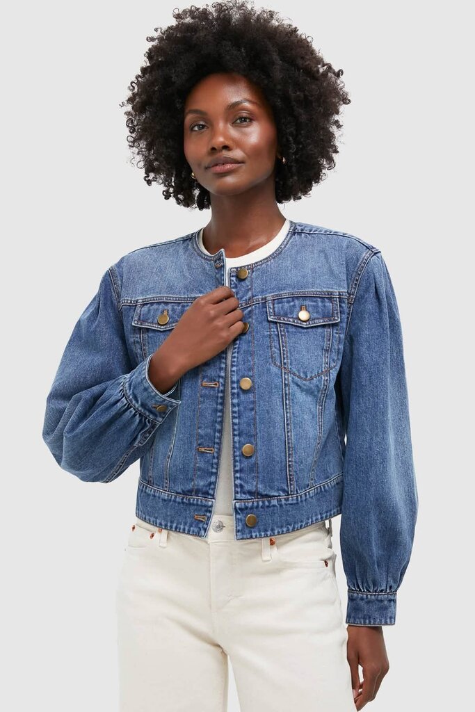 Tuckernuck Denim Cropped Stella Jacket - Size 4 (Retails for $198)