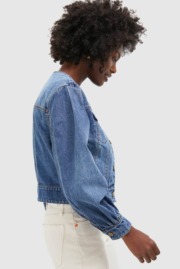 Tuckernuck Denim Cropped Stella Jacket - Size 4 (Retails for $198)