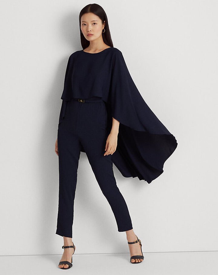 Ralph Lauren NWT Belted Cape Georgette Jumpsuit - Size 4 (Retails $295)