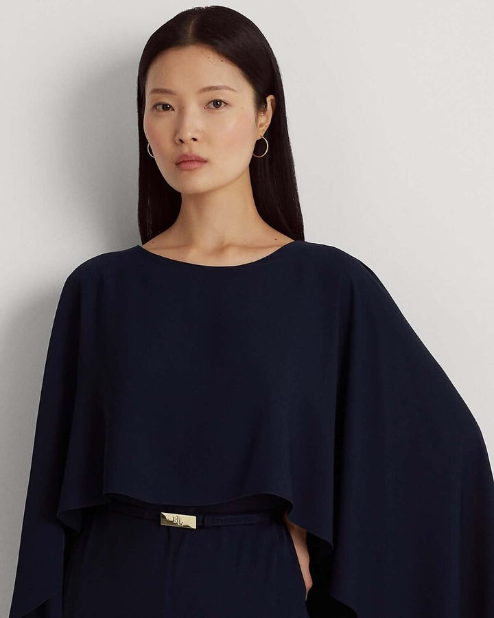 Ralph Lauren NWT Belted Cape Georgette Jumpsuit - Size 4 (Retails $295)