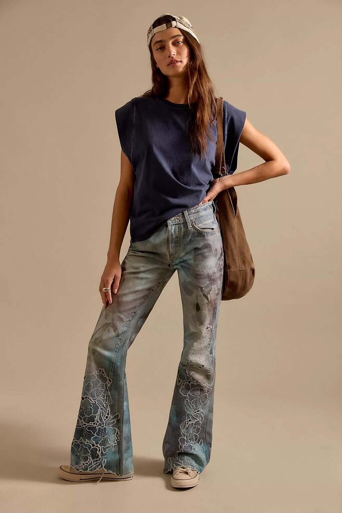 Free People NWT West Coast Illusions & Cutwork Jeans - Size 29 (Retails $298)