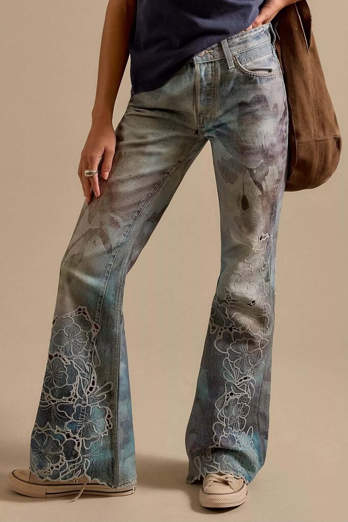 Free People NWT West Coast Illusions & Cutwork Jeans - Size 29 (Retails $298)