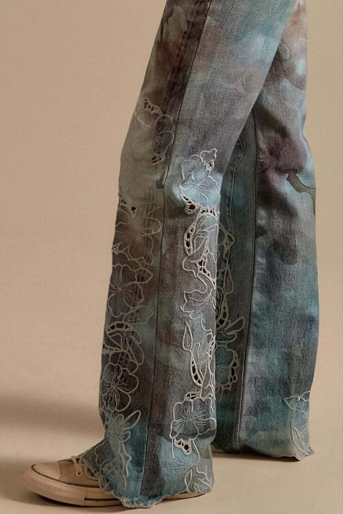 Free People NWT West Coast Illusions & Cutwork Jeans - Size 29 (Retails $298)