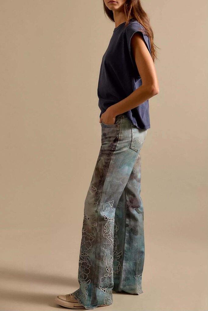 Free People NWT West Coast Illusions & Cutwork Jeans - Size 29 (Retails $298)