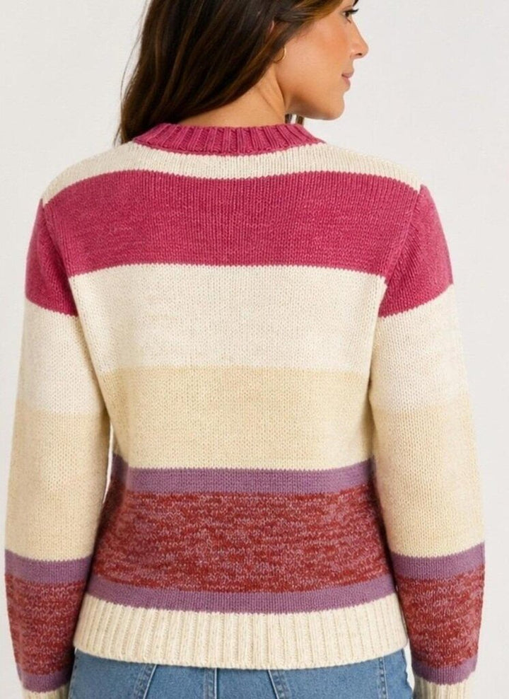 Splendid Striped Crew Sweater - Size Medium