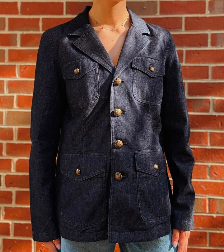 Ralph Lauren NWT Denim Blazer in Deep Rinse - Size 12 (Retails for $245)