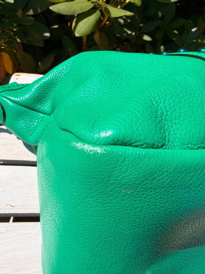 Coach Rivet Central Enamel Studded Satchel