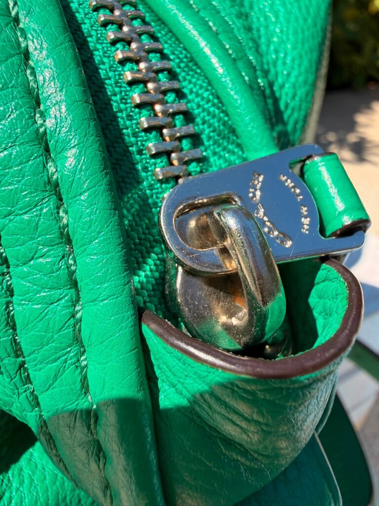 Coach Rivet Central Enamel Studded Satchel