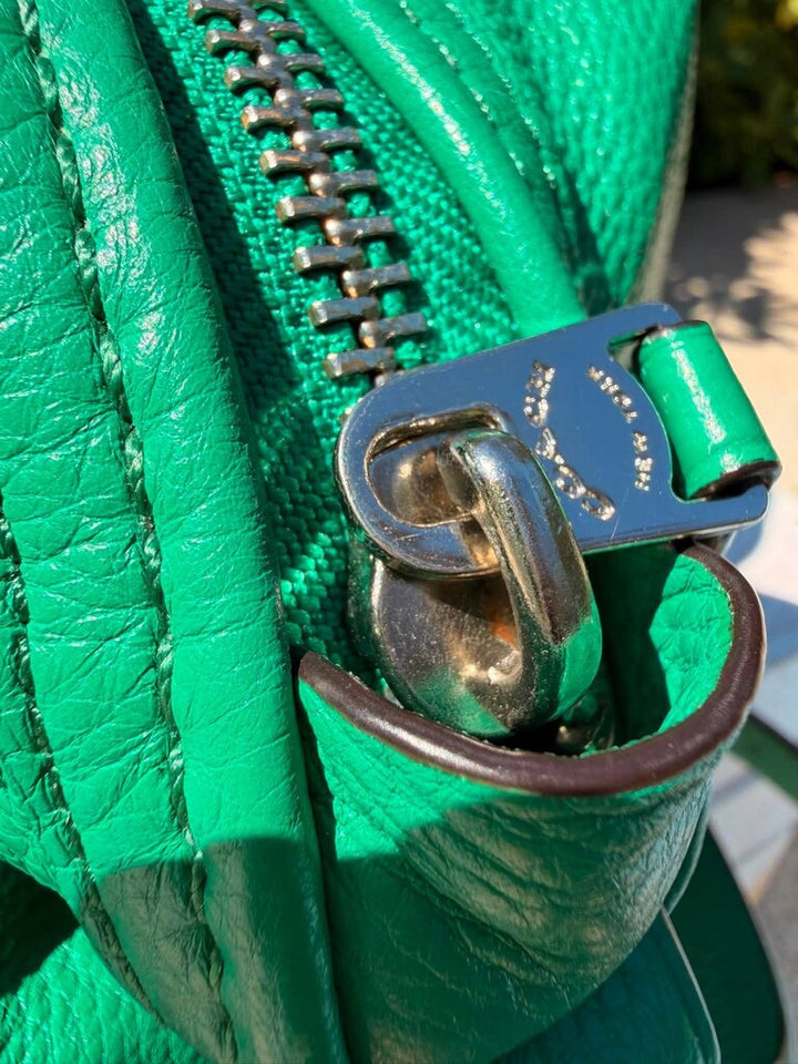 Coach Rivet Central Enamel Studded Satchel