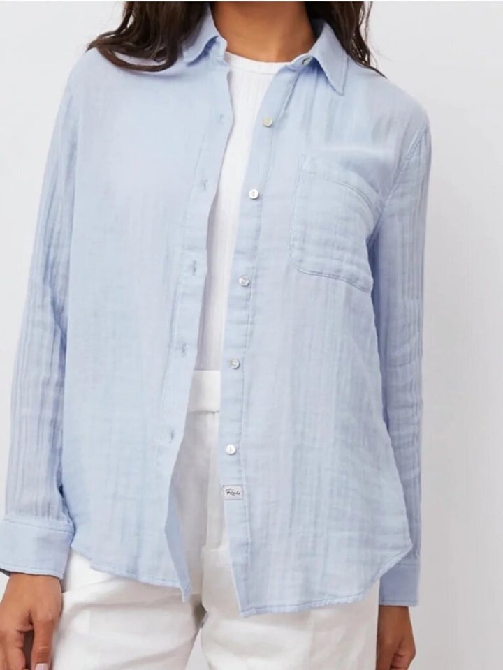 Rails Ellis Gauze Cotton Button Down Shirt in Blue Jay - Size XL(Retails $188)