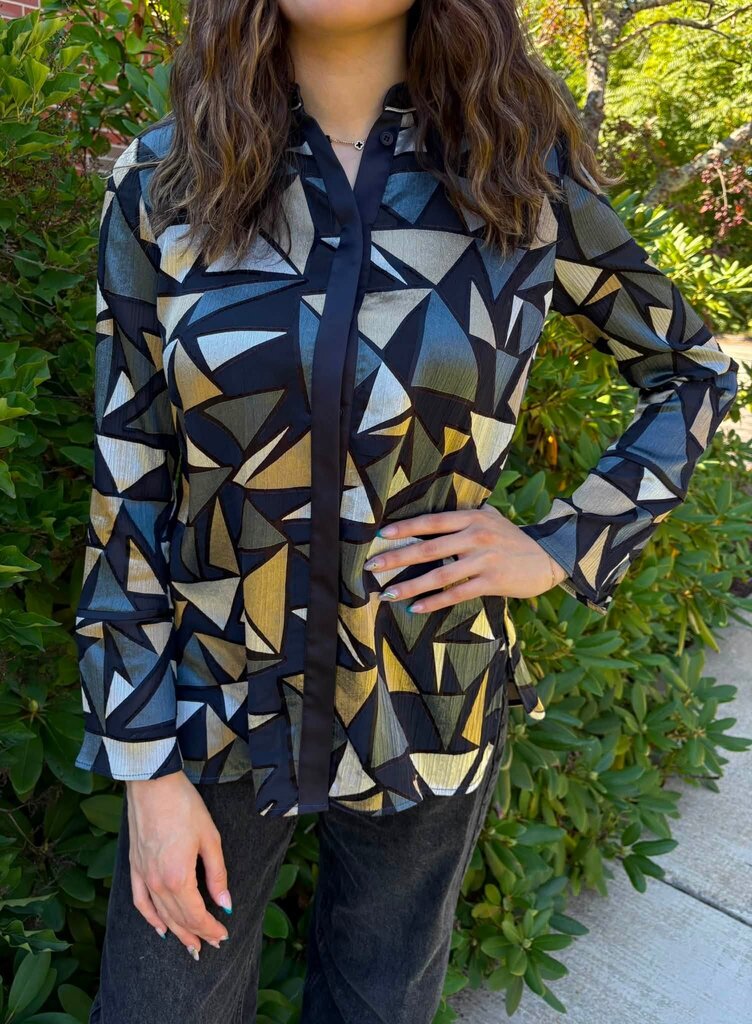 Lafayette 148 Desra Burnout Blouse - Size XS