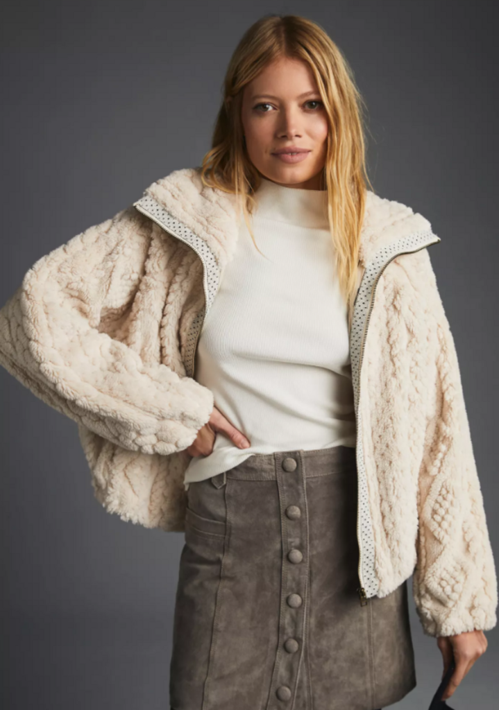 Pilcro Cable Fuzzy Jacket - Size Large P