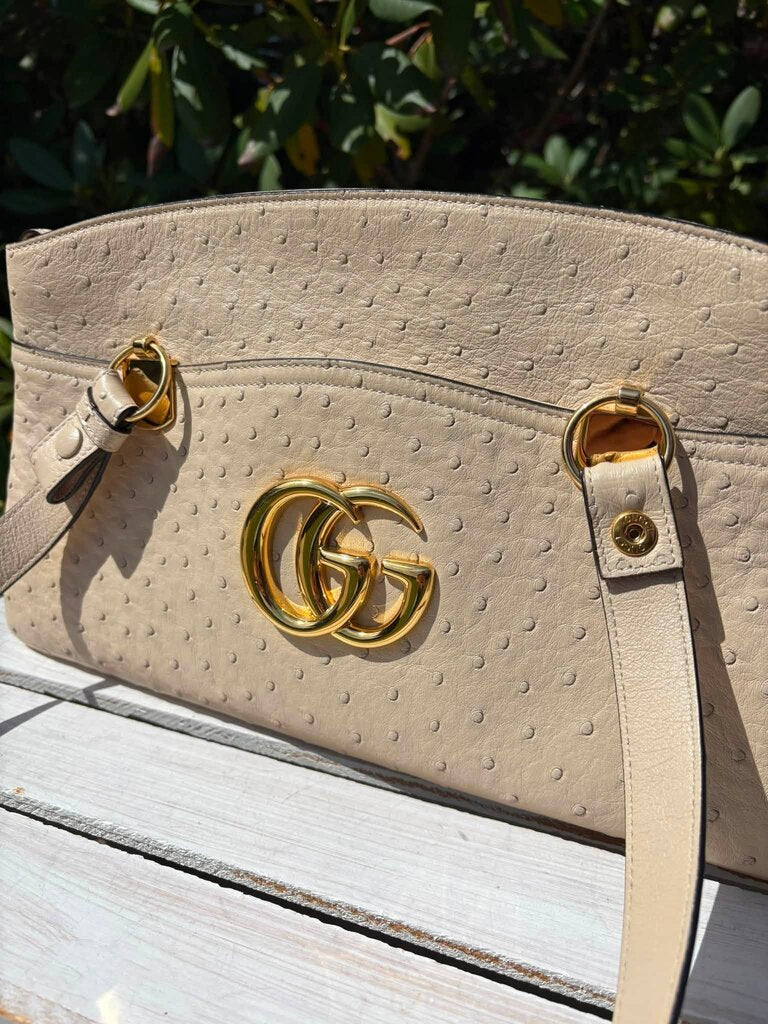 Gucci Large Arli Ostrich Bag