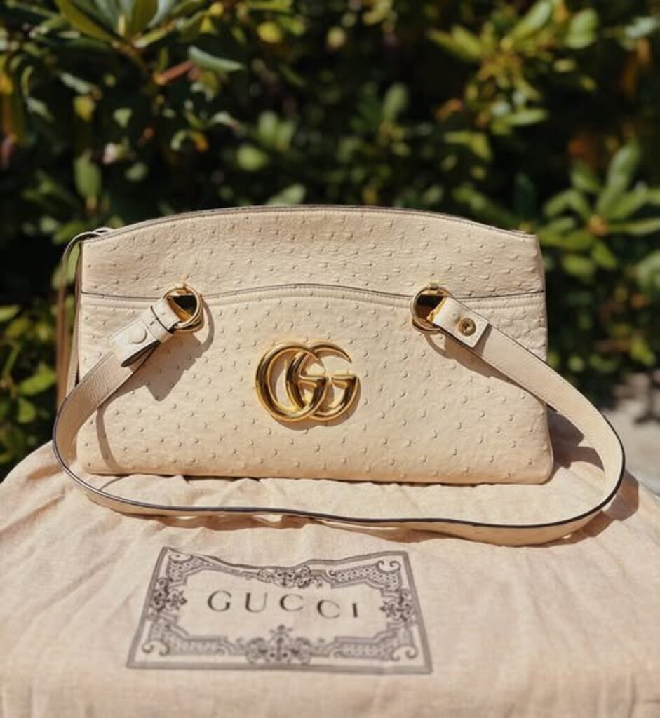 Gucci Large Arli Ostrich Bag
