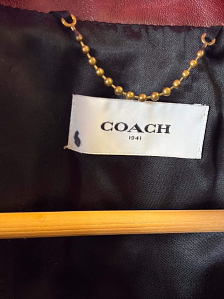 Coach Embroidered Souvenir Leather Biker Jacket - Size XS