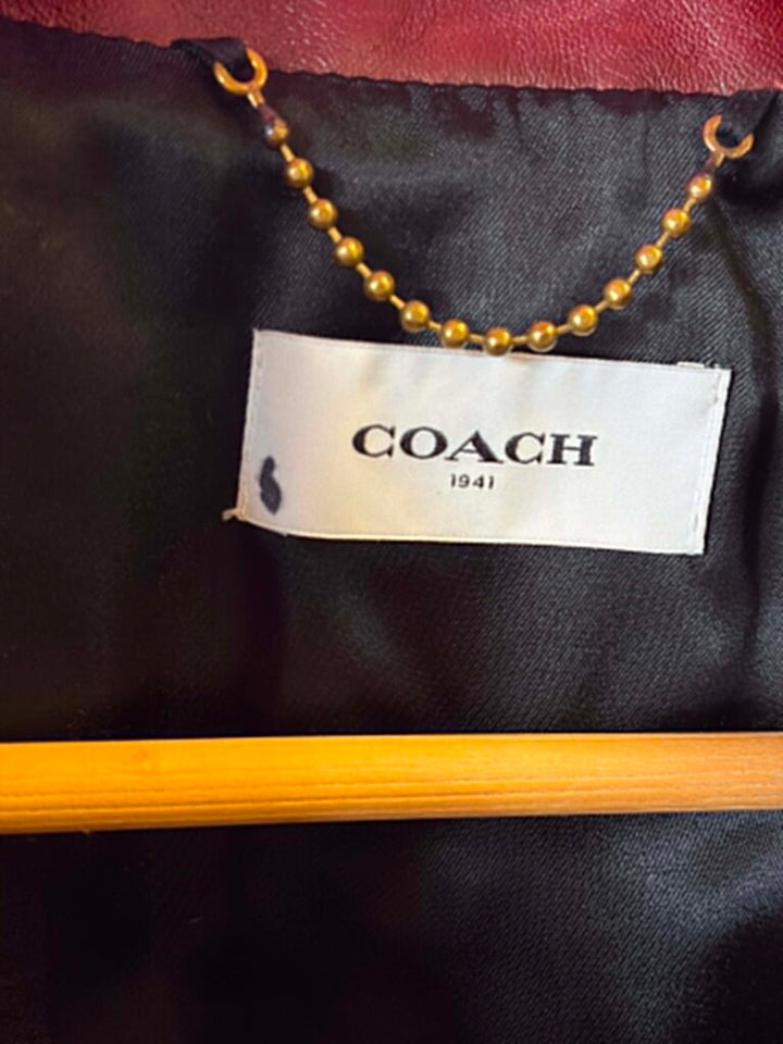 Coach Embroidered Souvenir Leather Biker Jacket - Size XS