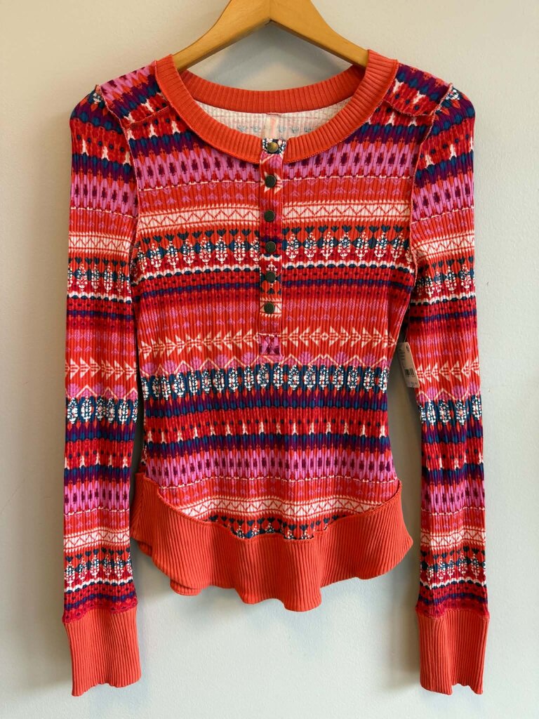 Free People NWT Rally Printed Top - Size Large