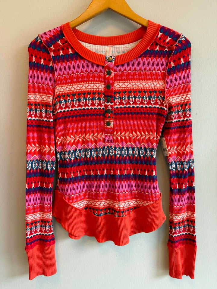 Free People NWT Rally Printed Top - Size Large