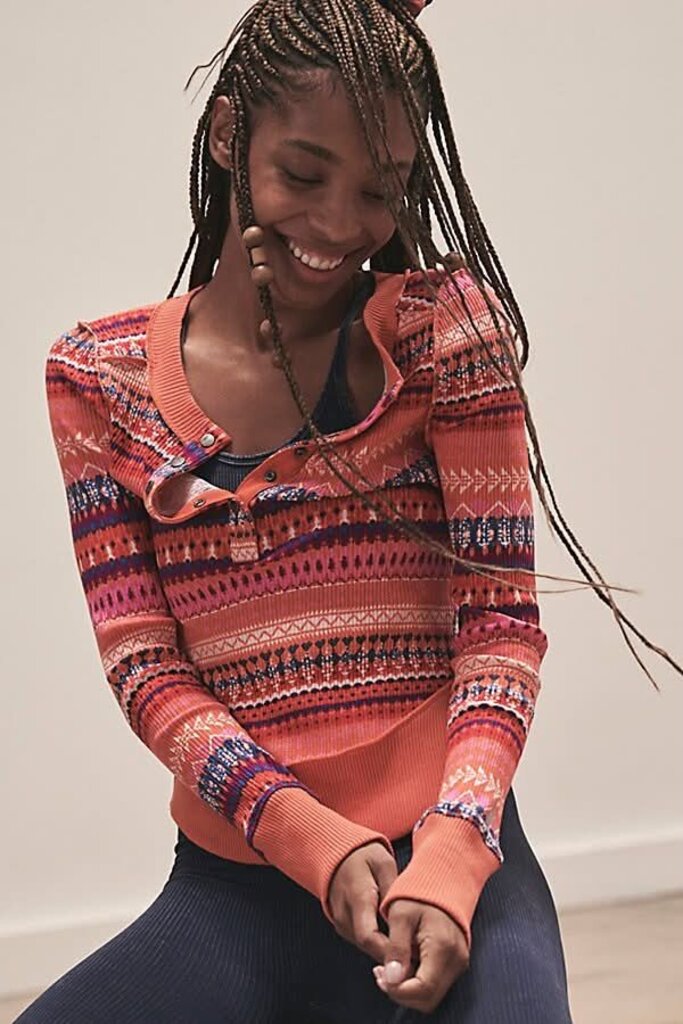 Free People NWT Rally Printed Top - Size Large