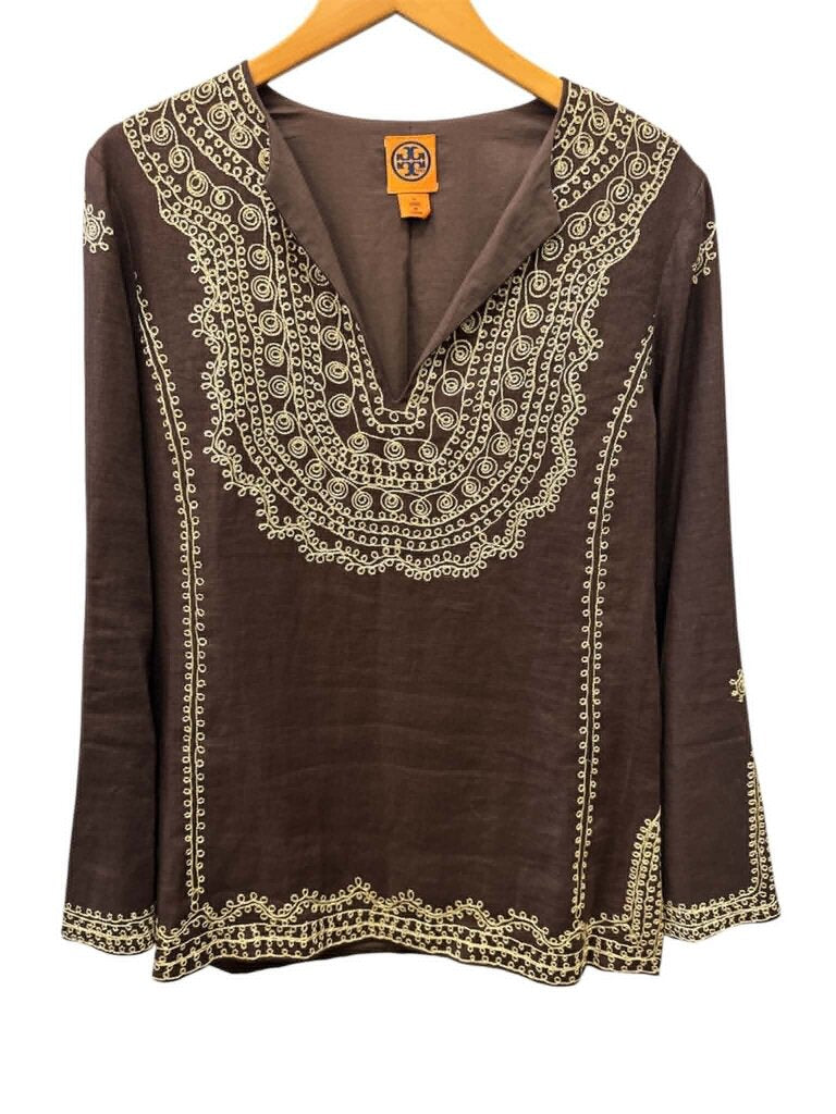 Tory Burch Embroidered Linen Tunic- Size 12